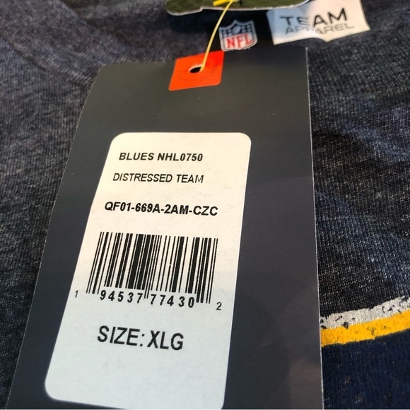 NWT Fanatics NHL Team Apparel St Louis Blues Distressed Tee Mens Blue Tshirt XL - Picture 4 of 9